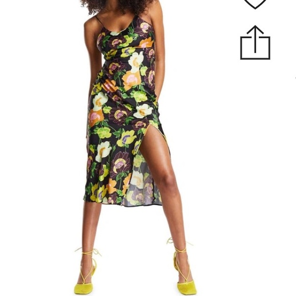 NWT ASOS Designs Satin Dark Floral Slip Dress, US Women’s Size 6 - Picture 2 of 8